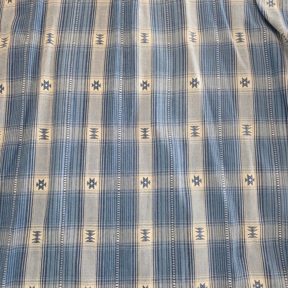 VTG Arizona Jean Co Men XL Blue Southwestern Aztec Plaid Long Sleeve Button Down - Picture 7 of 12